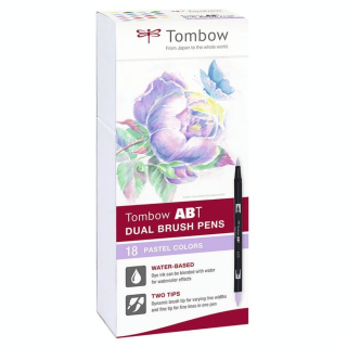 Feutre double pointe ABT Dual Brush Pen Set Pastel par 18 - Tombow - Rougier et Plé
