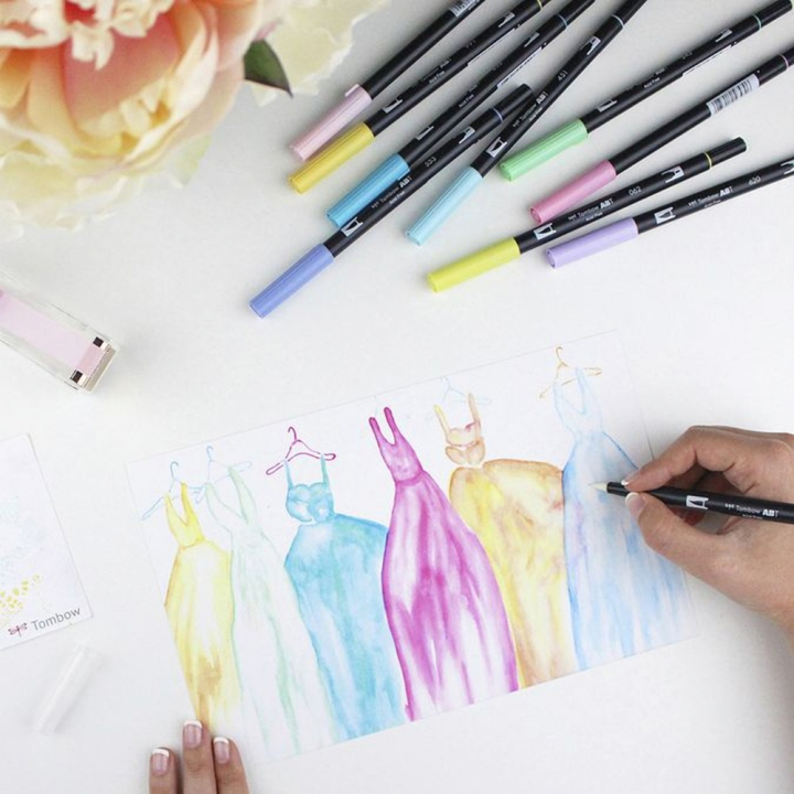 Feutre double pointe ABT Dual Brush Pen Set Pastel par 18 - Tombow - Rougier et Plé