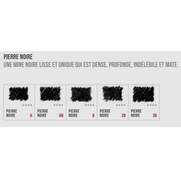 Crayon pierre noire par 2 - Conté à Paris - Rougier et Plé