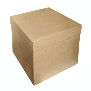 Boîte carrée papier mâché à décorer 16 cm - Décopatch - Rougier et Plé