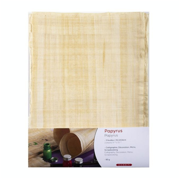 Feuille de papyrus 25.5 x 34 cm par 3 - Jacques Herbin - Rougier et Plé