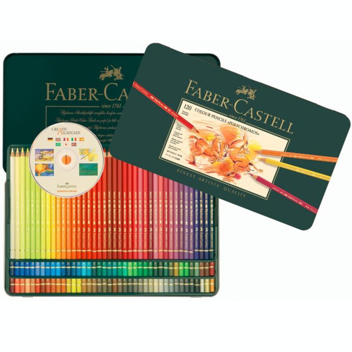 Boîte métal de 120 crayons de couleurs Polychromos - Faber-Castell - Rougier et Plé