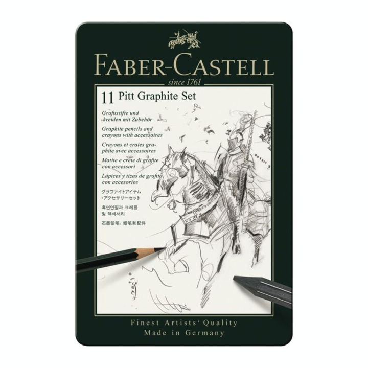 Crayons Pitt graphite boite en métal 11 pièces - Faber-Castell - Rougier et Plé