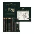 Crayons Pitt graphite boite en métal 19 pièces - Faber-Castell - Rougier et Plé