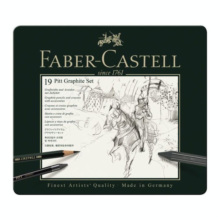 Crayons Pitt graphite boite en métal 19 pièces - Faber-Castell - Rougier et Plé