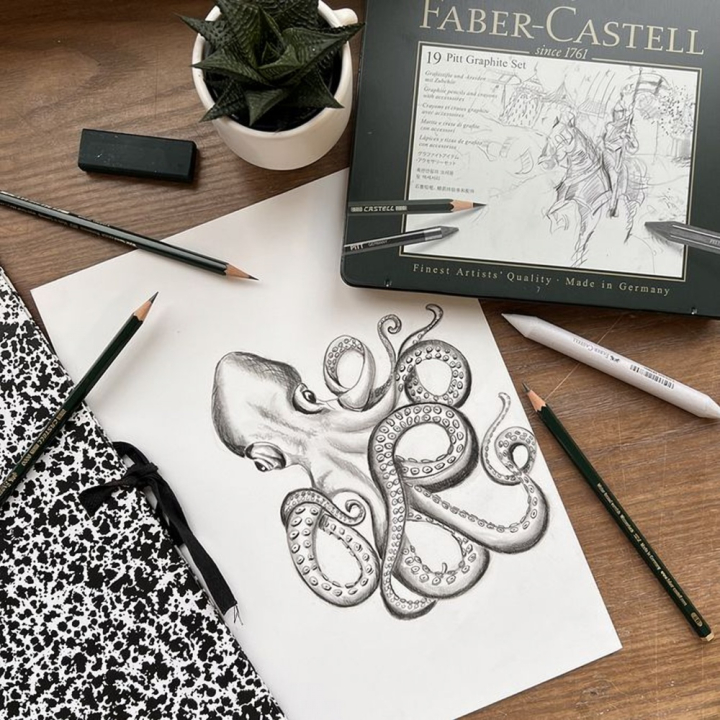 Crayons Pitt graphite boite en métal 19 pièces - Faber-Castell - Rougier et Plé