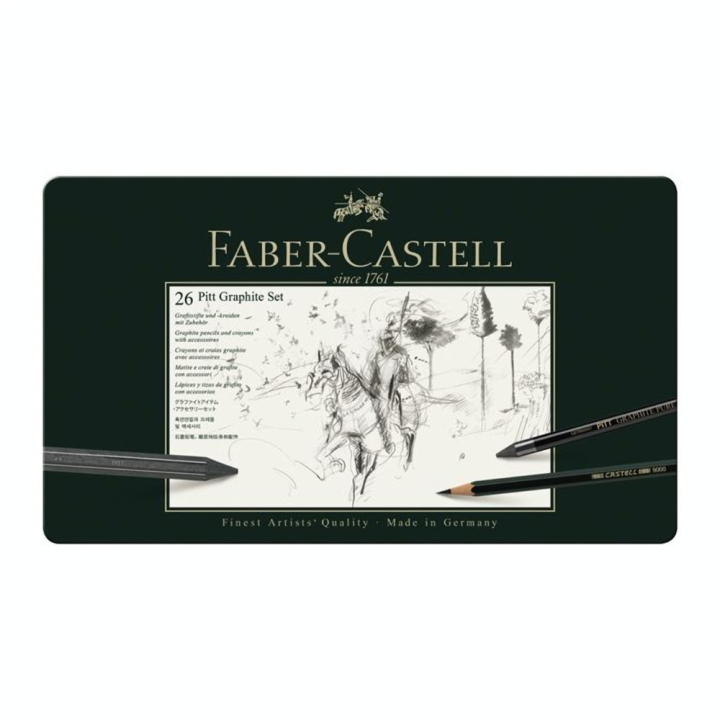 Crayons Pitt graphite boite en métal 26 pièces - Faber-Castell - Rougier et Plé