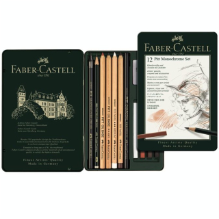 Set Pitt Monochrome pro 12 pièces - Faber-Castell - Rougier et Plé