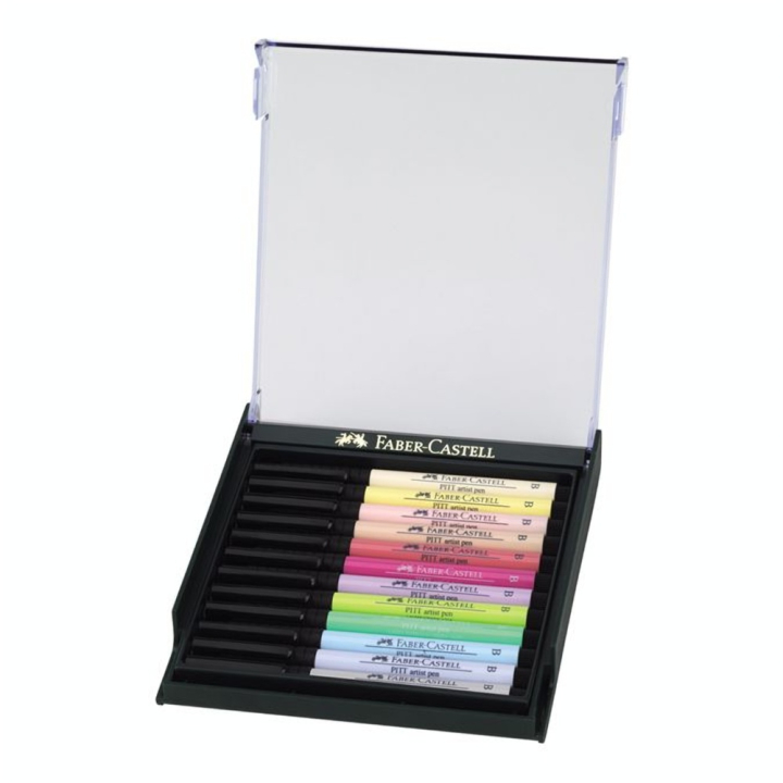 Feutres Pitt Artist Pen pinceaux nuances pastels par 12 - Faber-Castell - Rougier et Plé