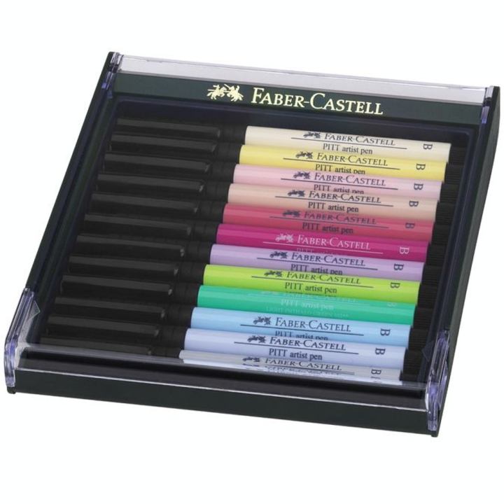 Feutres Pitt Artist Pen pinceaux nuances pastels par 12 - Faber-Castell - Rougier et Plé