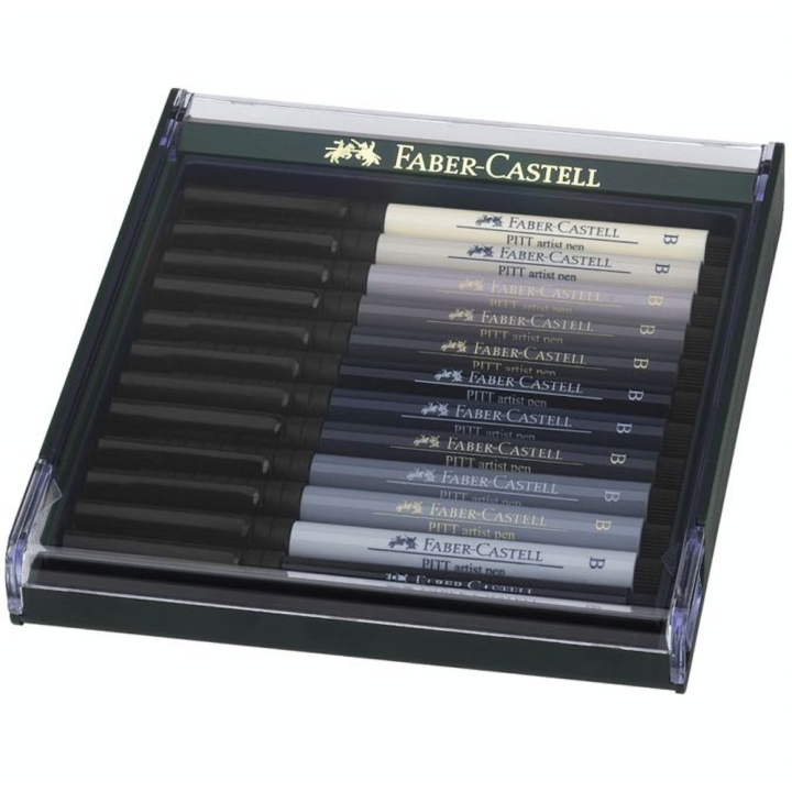 Feutres Pitt Artist Pen pinceaux nuances grises par 12 - Faber-Castell - Rougier et Plé