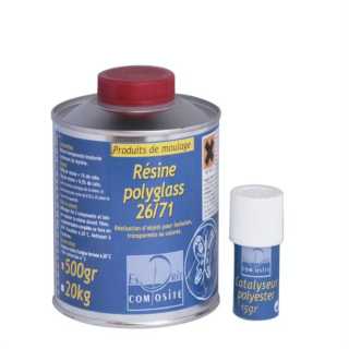 Résine d'inclusion Polyglass 26/71 500 g - Esprit Composite - Rougier et Plé