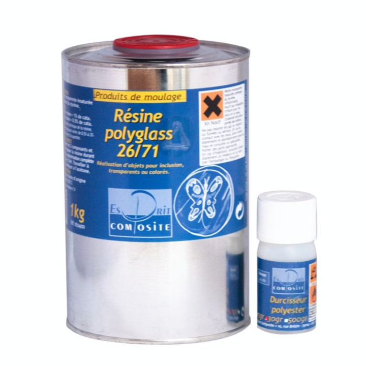 Résine d'inclusion Polyglass 26/71 1 kg - Esprit Composite - Rougier et Plé