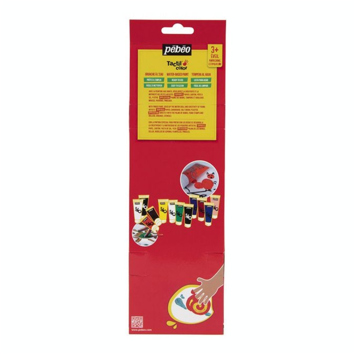 Kit découverte Peinture au doigt Tactilcolor 12 tubes 20 ml - Pébéo - Rougier et Plé