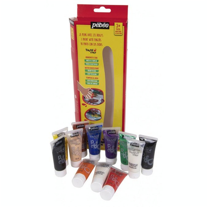 Kit découverte Peinture au doigt Tactilcolor 12 tubes 20 ml - Pébéo - Rougier et Plé