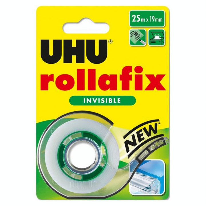 Bande adhésive Rollafix invisible 25 m x 19 mm + dévidoir - Uhu - Rougier et Plé