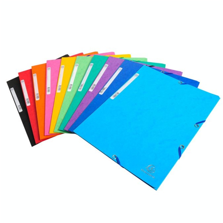Chemise à élastiques A4 lustrée 3 rabats - Exacompta - Rougier et Plé