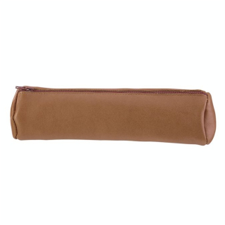 Trousse ronde en cuir naturel caramel - Divers - Rougier et Plé