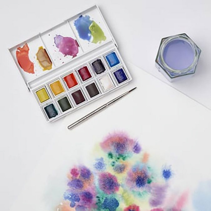 Aquarelle Cotman boite de 12 1/2 godets - Winsor & Newton - Rougier et Plé