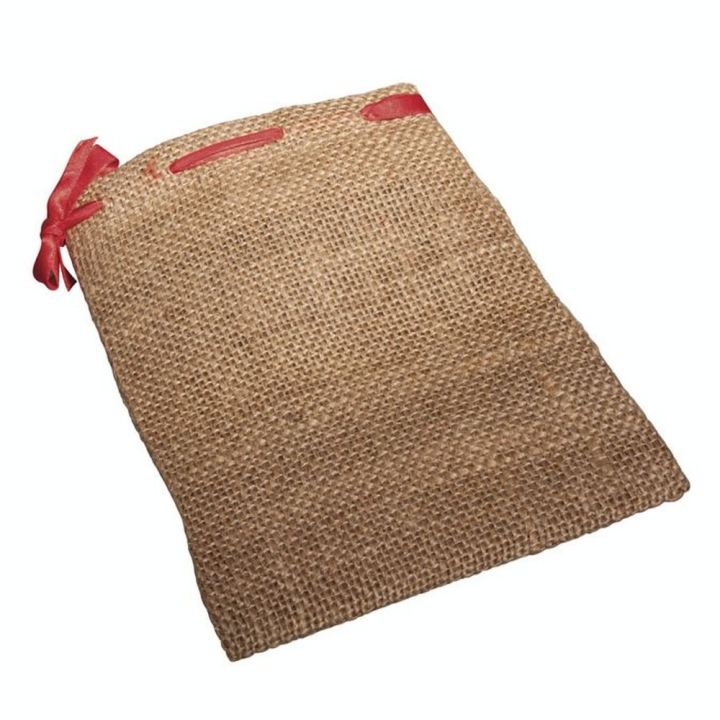 Sachet en jute avec cordon rouge - Rayher - Rougier et Plé