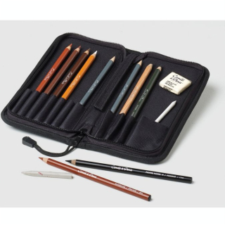 Trousse de crayons esquisse à zip - Conté à Paris - Rougier et Plé