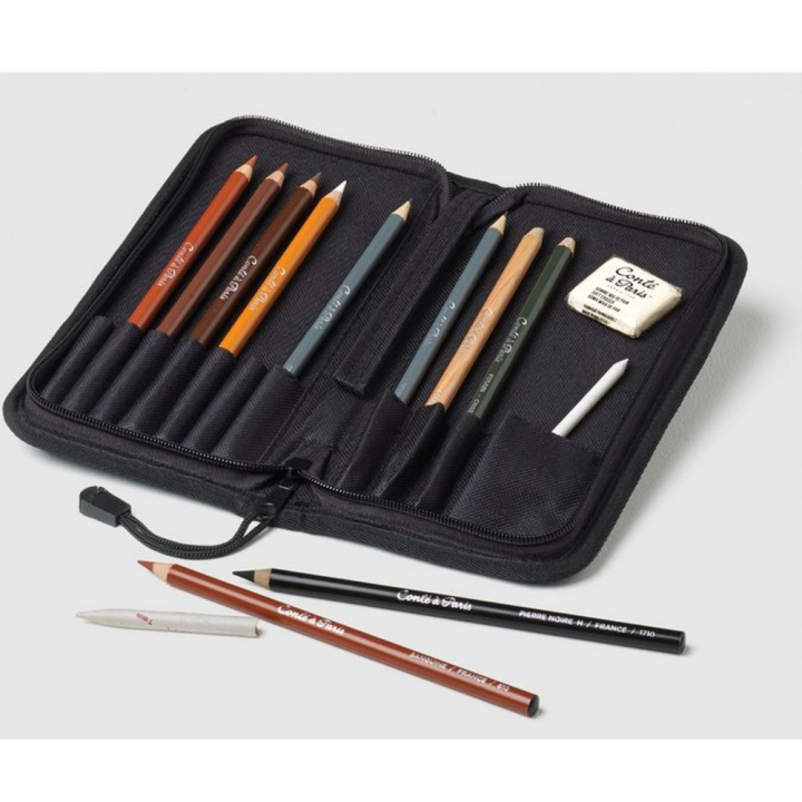 Trousse de crayons esquisse à zip - Conté à Paris - Rougier et Plé