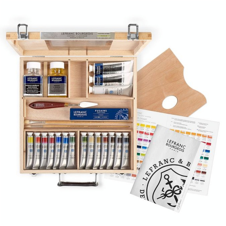 Peinture à l'huile extra-fine Coffret Corot en hêtre - Lefranc Bourgeois - Rougier et Plé