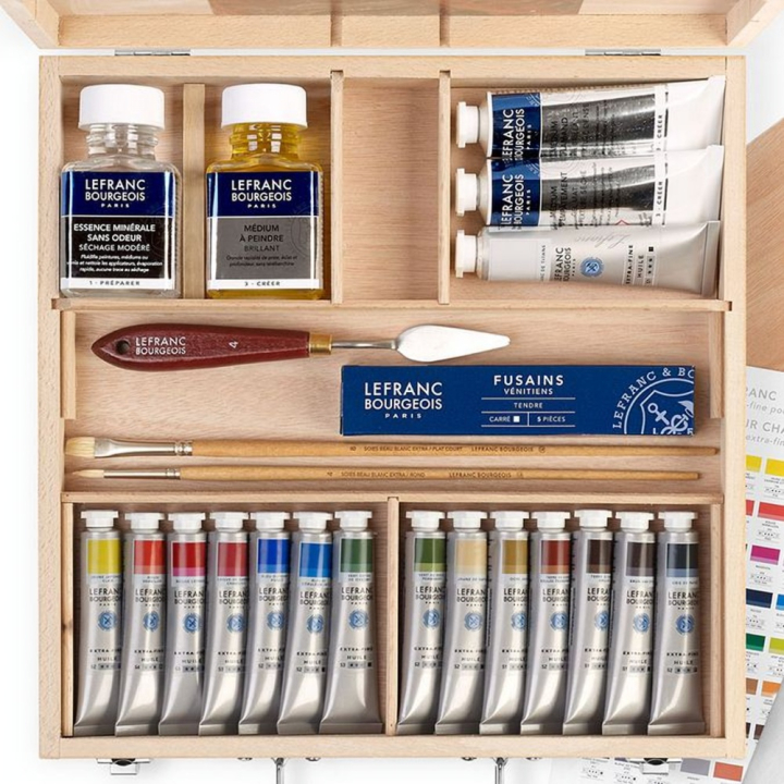 Peinture à l'huile extra-fine Coffret Corot en hêtre - Lefranc Bourgeois - Rougier et Plé