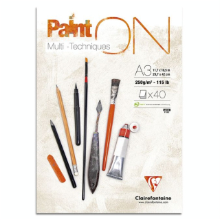 Bloc papier multi-techniques Paint On 250 g/m² - Clairefontaine - Rougier et Plé
