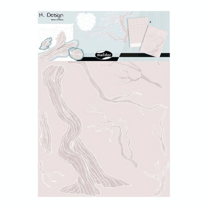 Stickers muraux M.Design arbre et plumes 2 planches - Maildor - Rougier et Plé