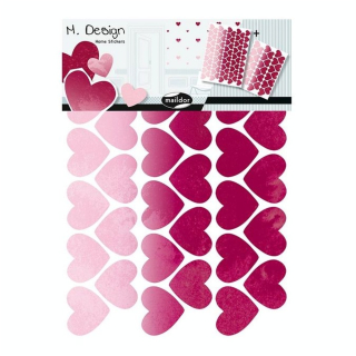 Stickers muraux M.Design cœurs rose 2 planches - Maildor - Rougier et Plé