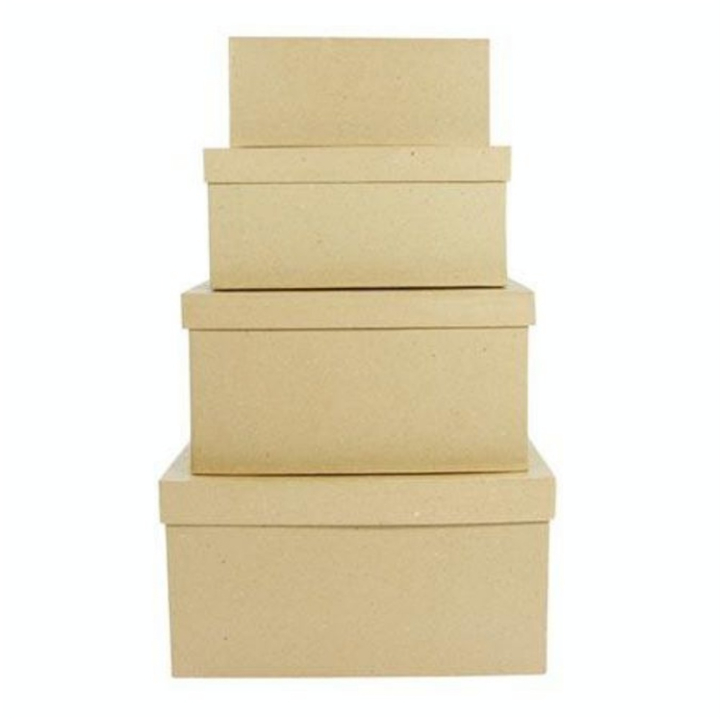 Objet en papier mâché  4 boîtes rectangles - Décopatch - Rougier et Plé