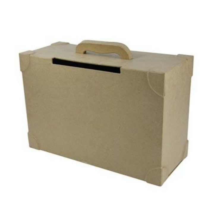 Objet en papier mâché  urne valise  14,5 x 36 x 23,5 cm - Décopatch - Rougier et Plé