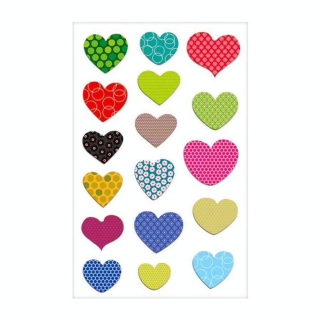 Stickers 3D Cooky cœurs à Motifs x 17 - Maildor - Rougier et Plé