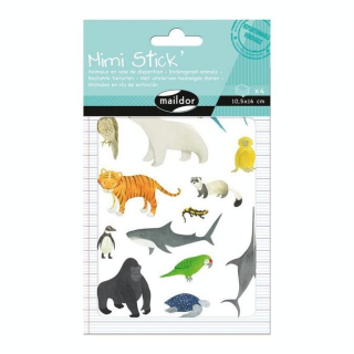 Gommettes Mini Stick animaux rares x 50 pcs - Maildor - Rougier et Plé