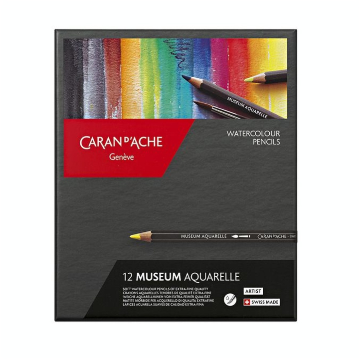 Crayon de couleur Museum Aquarelle - boite de 12 couleurs - Caran d'Ache - Rougier et Plé