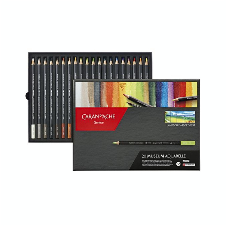 Crayon de couleur Museum Aquarelle - boite de 24 couleurs - Caran d'Ache - Rougier et Plé