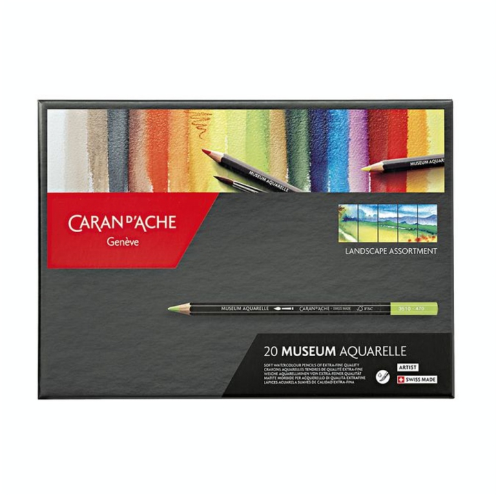 Crayon de couleur Museum Aquarelle - boite de 24 couleurs - Caran d'Ache - Rougier et Plé
