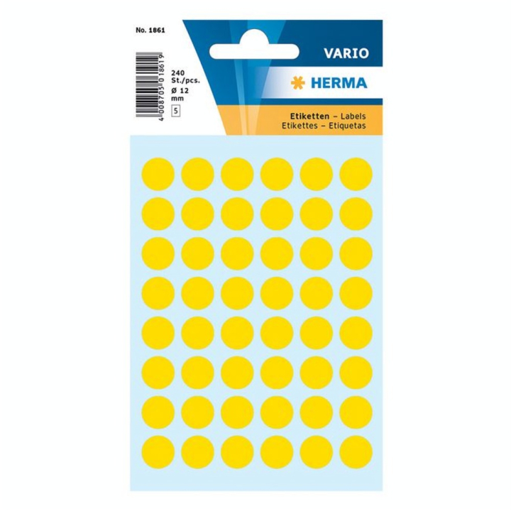 Etiquettes jaunes 12 mm par 240 - Herma - Rougier et Plé