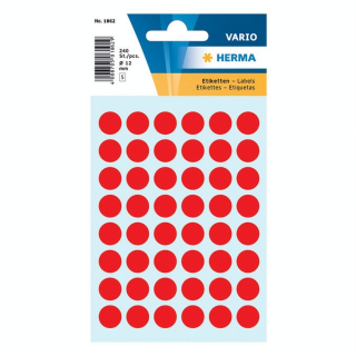 Etiquettes rouges 12 mm par 240 - Herma - Rougier et Plé