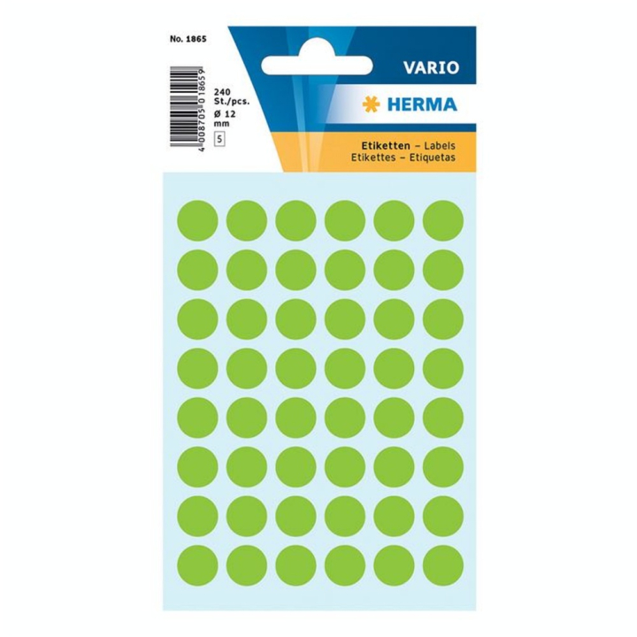 Etiquettes vertes 12 mm par 240 - Herma - Rougier et Plé