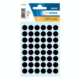 Etiquettes noires 12 mm par 240 - Herma - Rougier et Plé