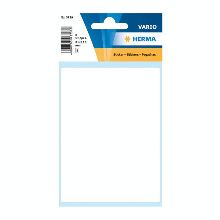 Etiquettes blanches 81 x 110 mm par 8 - Herma - Rougier et Plé