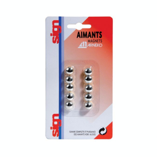 Aimants 9 mm argent par 10 - Sign - Rougier et Plé