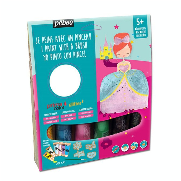Peinture Primacolor 6 couleurs 20 ml - thème princesse - Pébéo - Rougier et Plé