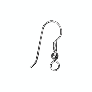 Crochet d'oreille argenté 20 mm - 4 pièces - Rayher - Rougier et Plé