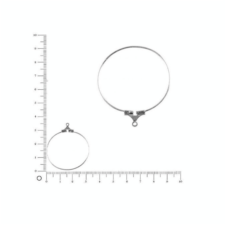 Créole métal argent ø 30 mm - 2 pièces - Rayher - Rougier et Plé