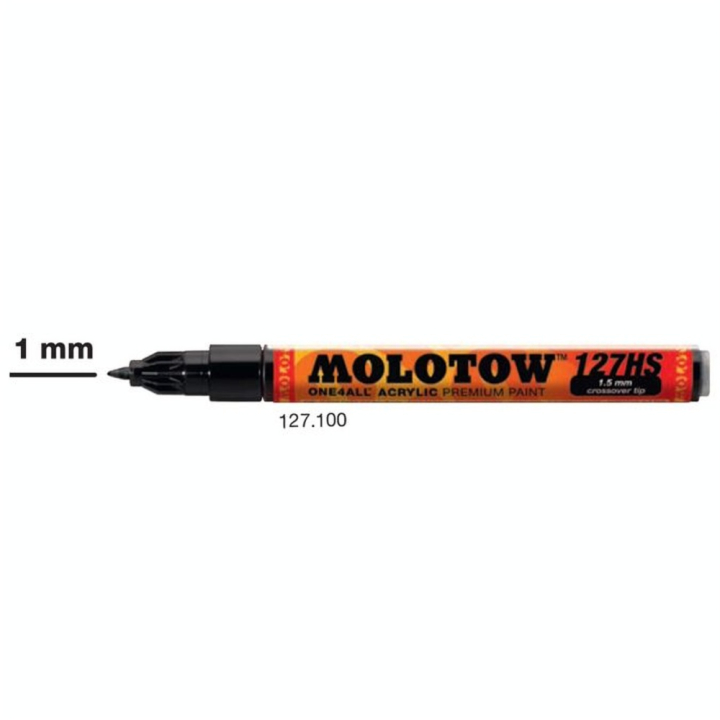 Marqueur One4All 127HS EF noir - 1 mm - Molotow - Rougier et Plé