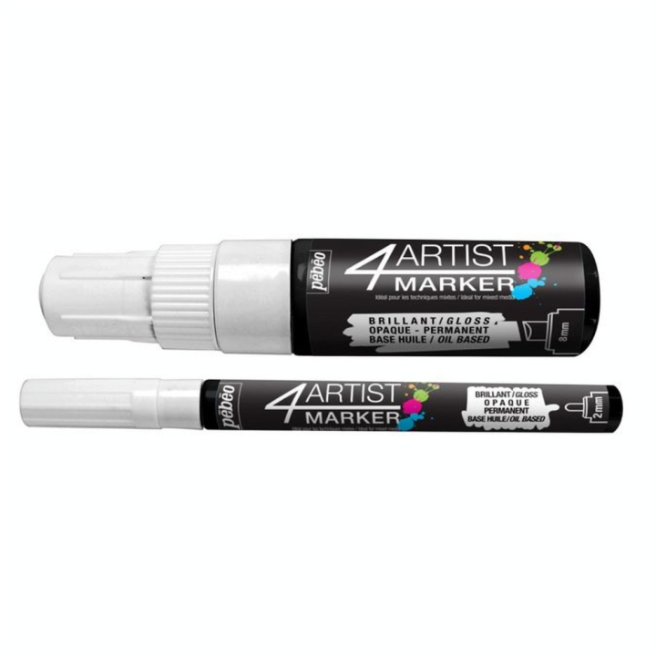 Feutre peinture 4Artist Marker - Blanc 2 et 8 mm - Pébéo - Rougier et Plé