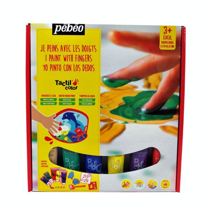 Peinture enfant - Je peins avec les doigts mini coffret atelier - Pébéo - Rougier et Plé
